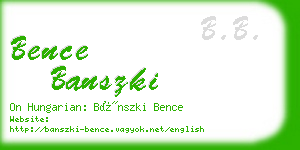 bence banszki business card